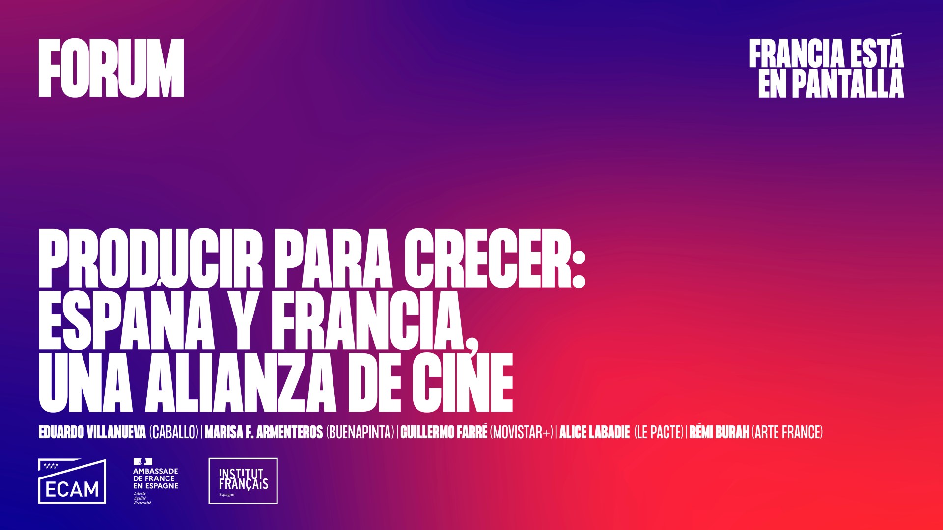 ECAM Forum y el Institut Français de España impulsan unas jornadas profesionales sobre las perspectivas del futuro del audiovisual europeo